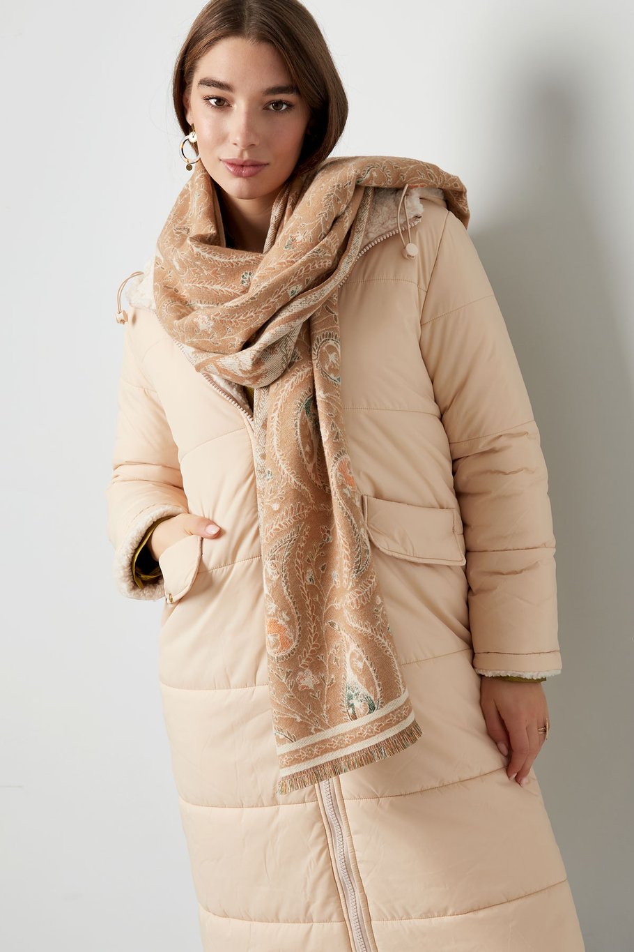 Schal mit Paisley-Print - Beige Bild4